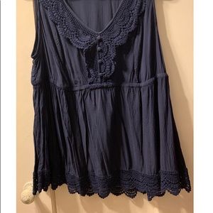 Flowy navy blouse